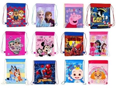 PE bag Niño Niña Character Natación Zapato SPORTS Escuela Mochila de Cordón - Imagen 1 de 4