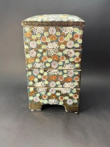 Vintage Japanese Kutani Porcelain Lunch Boxes Thousand Flowers Ceremonial Bento - Picture 1 of 13