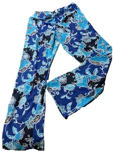Victoria's Secret Women's Cover Up Swimwear Pants Sheer Blue Floral Size S - Picture 1 of 7