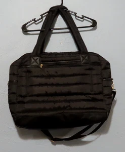 Isaac Mizrahi New York Puff Quilted Travel Overnight Bag & Toiletries Bag Set - Picture 1 of 15