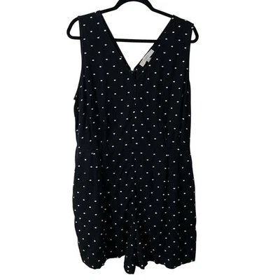 Pantalones Cortos Loft Para Mujer 14 Negros Lunares Sin Mangas Mameluco Una Pieza Cinturón Foto 1 de 4