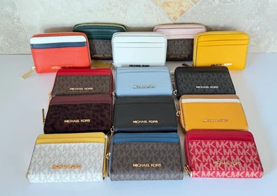 Michael Kors Jet Set Travel Zip Around Card Case Wallet - Image 1 of 4