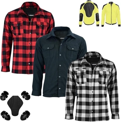 LIMA MOTO Mens Motorbike Shirt Jacket ARAMID Lined CE Approve Motorcycle Armour Protection