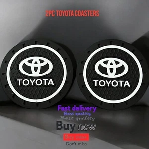 2x Toyota Car Cup Holder Mats Black Silicone Anti-Slip Coasters car accessories - Picture 1 of 9