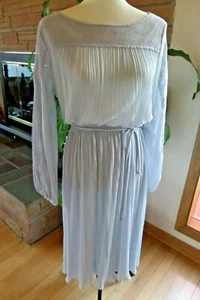 Neu mit Etikett Vintage Spitze plissiert grau durchsichtig Kleid oder Nachthemd Größe 9/10 - Bild 1 von 10