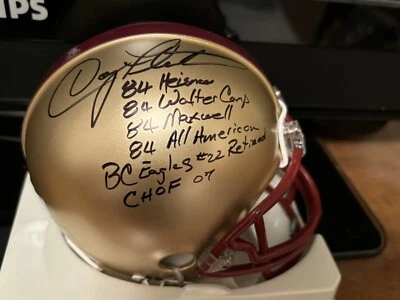 DOUG FLUTIE No. 22 signed BOSTON COLLEGE EAGLES Helmet BAS Multiple Inscriptions - Image 1 of 4