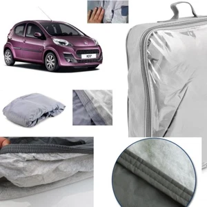 TELO COPRIAUTO TELATO FELPATO PER PEUGEOT 107 ANNO 2013 IMPERMEABILE ZIP GUIDA - Foto 1 di 12