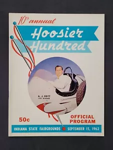 1962 USAC Indiana State Fairgrounds Hoosier 100 Programm, Parnelli Jones gewinnt - Bild 1 von 12