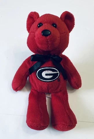 Jenkins Enterprises Georgia Bulldogs Red Teddy Bear Bean Plush 9" Rare HTF UGA Cover