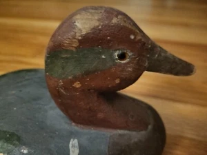 Romie L Waterfield Vintage NC Carved Wood Green Wing Teal Duck Decoy Rare - Picture 1 of 6