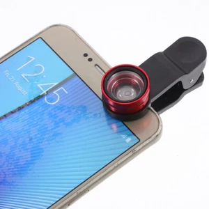 2 Sets Phone Lens Fish Eye Lens with Clip for Smartphone with Black Clip - Zdjęcie 1 z 12