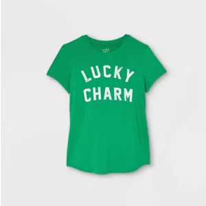 Maternity Clothes Isabel Maternity Medium Green Short Sleeve Graphic T-Shirt - Picture 1 of 6