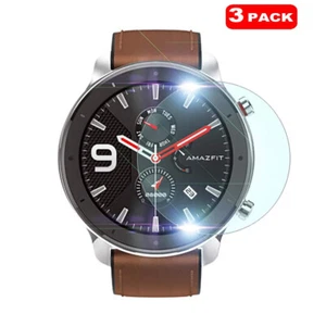  For Huami AMAZFIT GTR 42 / 47mm Smart Watch 3 x Tempered Glass Screen Protector - Picture 1 of 11