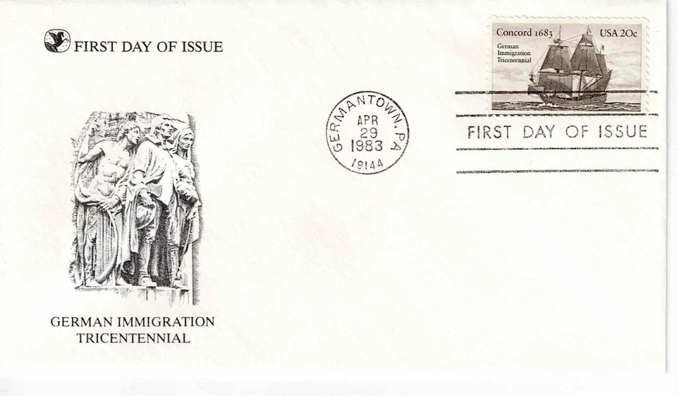 US Scott #2040, First Day Cover 4/29/83 Germantown Single Immigration - Image 1 of 1