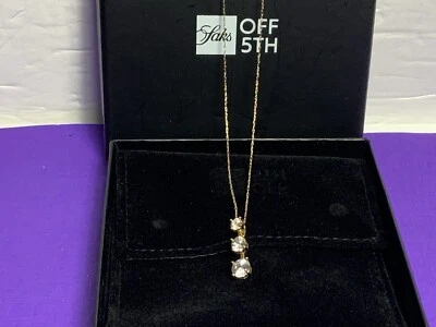 Past Present Future 10k Gold Necklace Sparkly CZ - Image 1 of 4