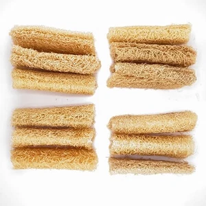 12 Stück Hart & Weich Ganz Natürlich Luffa Luffa Küche Geschirr Pfanne Schwamm Schrubber - Bild 1 von 7