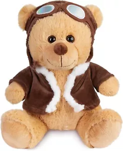 BRUBAKER Teddy Bear Pilot con occhiali da aviatore vintage, 10 pollici - Foto 1 di 8