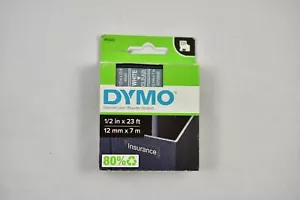 Dymo D1 White on Clear Label Tape 12mm x 7m - 1/2" x 23 ft - Picture 1 of 2