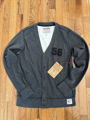 True Religion Cárdigan Suéter Hombre Pequeño Gris Letterman Varsity Foto 1 de 4
