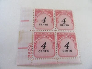 Sc#J92 One Plate Block of Four 4c Stamps MH [PLATE #26291] Issue of 1959 - Picture 1 of 1