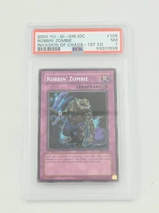 2004 Yugioh Rare 1st Edition Invasion of Chaos IOC-109 Robbin Zombie PSA 7 - Picture 1 of 2