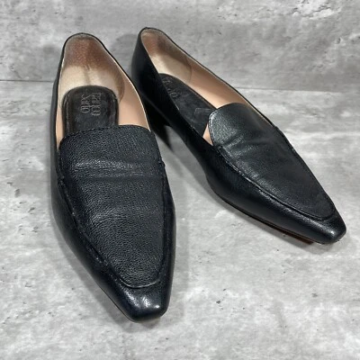 Zapatos sin cordones Franco Sarto Belamour para mujer de cuero negro punta puntiaguda talla 8 M Foto 1 de 4