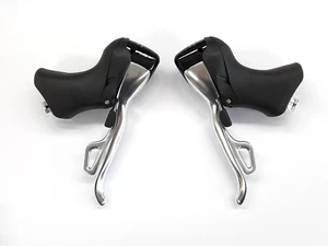 Microshift 10 Speed Shifter Brake Levers Silver Drop Bar Double Shimano Style - Picture 1 of 4