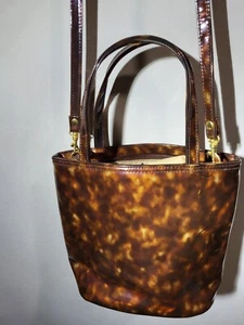Bolso de mano bandolera vintage Bechamel pequeño marrón brillante - Imagen 1 de 6