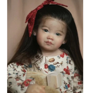3inch  Finished Reborn Baby Doll Toddler Girl Hand Rooted Hair + Clothes Gift - Imagen 1 de 2