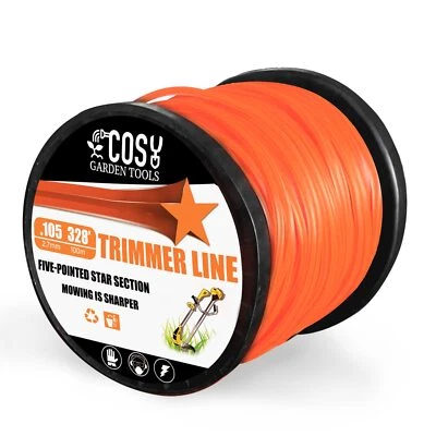 COSY GARDEN TOOLS String Trimmer Line, Commercial Grade Orange Pentagon Weed Eat - Image 1 of 4