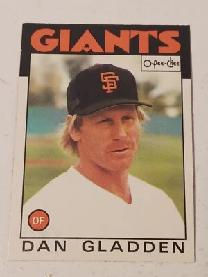 Dan Gladden San Francisco Giants 1986 O-Pee-Chee Card #336 - Image 1 of 2
