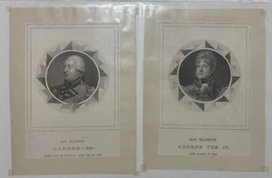 Set of 18 antique prints King George III & IV & family members c. 1817 - Picture 1 of 9
