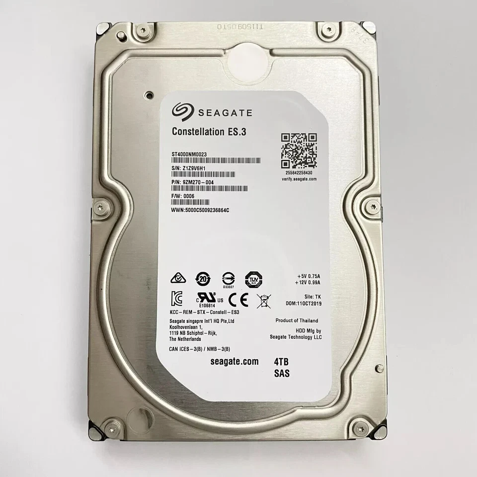 Seagate St4000nm0023 HDD interno da 4tb 3 5" Nero