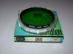 OLD NEW STOCK HOYA HMC 55MM X1 GREEN SCREW IN FILTER WITH CASE AND BOX - Picture 1 of 5
