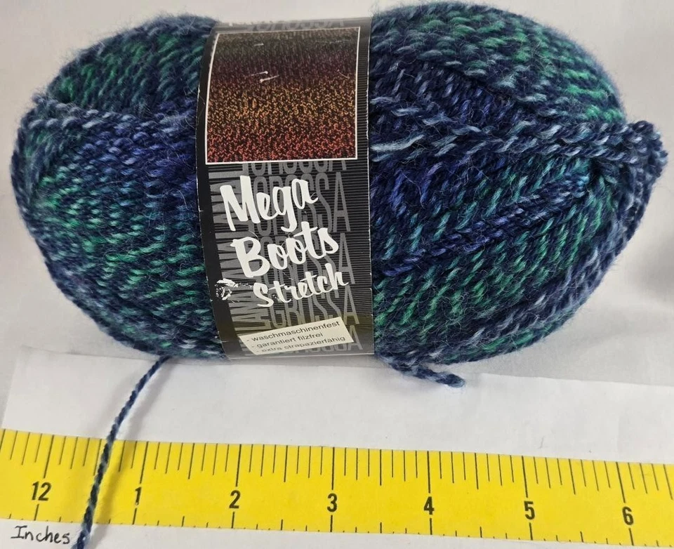 Lana Grossa Yarn Mega Boots Stretch 70%Virgin  Wool 23%Polyamide 7%PBT 438y 3.5o - Image 1 of 1