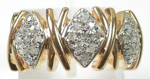 Ring in Sterling Silver Vermeil with Diamond Accents in size 7 Mother of Bride - Picture 1 of 2