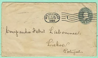 US U352 1900 [AP 19] Cover New Orleans Oval Machine Cxl to Lisboa PORTUGAL - Image 1 of 2