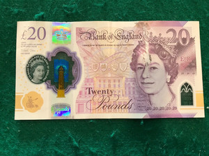 2020 QE II FAULTED S JOHN GENUINE SERIES "G" FIRST POLYMER £20 (CN-634)
