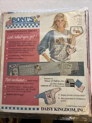 Vintage Boni's Bunnies & Bears Daisy Kingdom Women's Oversize Shirt Kit 5103 - Image 1 of 4