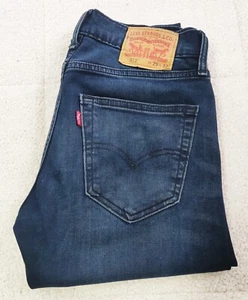 Levi's para hombre 512 sin agua azul oscuro lavado elástico cónico delgado 5 bolsillos 29x32 - Imagen 1 de 10