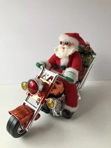 Santa's World On Motorcycle Bearing Gifts 13" L × 9" H - Picture 1 of 9
