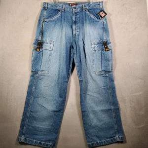 De Colección Ralph Lauren Polo Jeans Co Pantalones de Carga Para Hombres 38x30 Azul Denim Militar NUEVO - Imagen 1 de 12