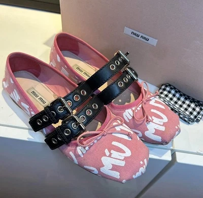 SS18 Miu Miu Ballerina Flats Size EU 38 - Image 1 of 4