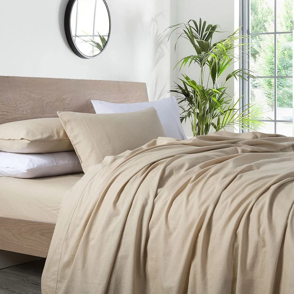 Vintage Belgian Flax Linen and Cotton Blend Sheet Set, Hypoallergenic Pre-Was... - Image 1 of 3