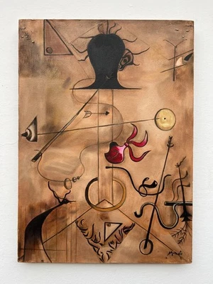 JOAN MIRO OIL ON CANVAS PAINTING RARE SIGNED 20 x 28 inch - Image 1 of 4