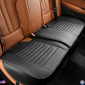 Coprisedili posteriori universali neri - pelle PU premium, antiscivolo, 61" x 20,5 - Foto 1 di 6