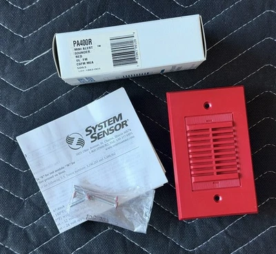 System Sensor PA400R Mini Fire Alarm Horn Red NEW