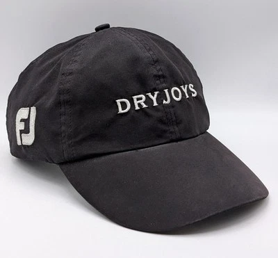 FJ FOOTJOY DRYJOYS GORRA DE GOLF BORDADA CON CORREA Sombrero Negro Ligero Correr Foto 1 de 4