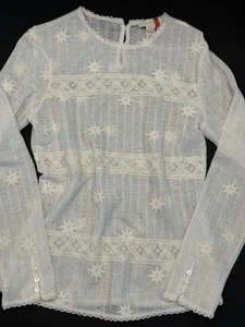 Intropia cremeweiße bestickte Bluse mit Sternen - Small - Bild 1 von 8