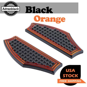 Black / Orange Vengeance Rear Passenger Floorboards For Harley by Advanblack - Picture 1 of 7
